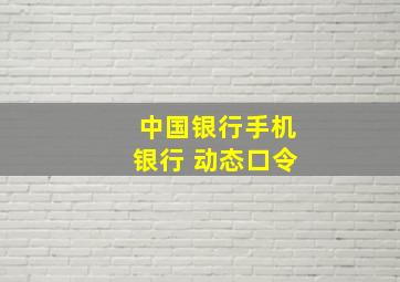 中国银行手机银行 动态口令